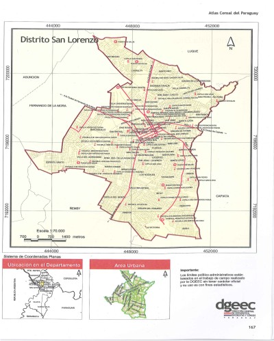 Actual mapa de la ciudad donde figura 52 barrios